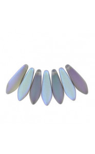 Czech Glass Daggers Perlen 5x16mm Crystal golden rainbow matted 00030-98576